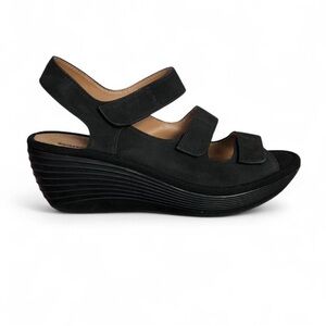 Clarks Collection Soft Cushion Reedly Juno Wedge Heel Comfort Sandals Women's 8